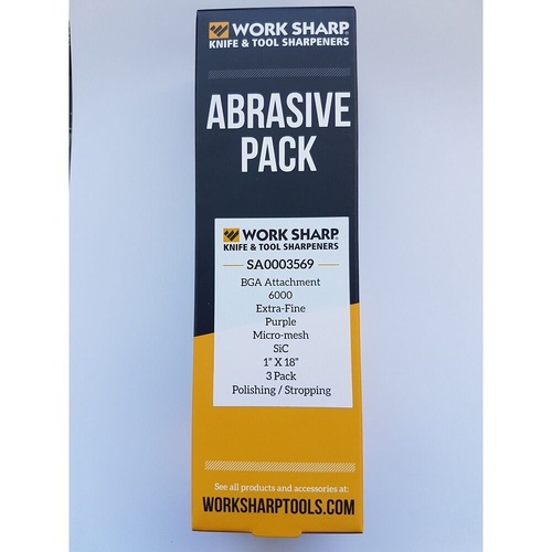 Work Sharp SA0003569 6000 Grit Micro-Mesh Belt Pack 3 Suits Ken Onion Blade Grinder Attachment