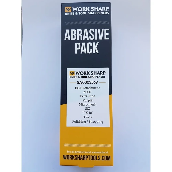 Work Sharp SA0003569 6000 Grit Micro-Mesh Belt Pack 3 Suits Ken Onion Blade Grinder Attachment