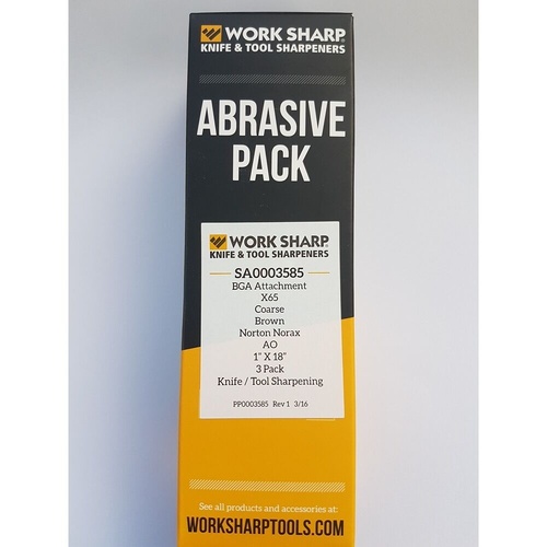 Work Sharp SA0003585 X65 (220 Grit) Belt Pack 3 Suits Ken Onion Blade Grinder Attachment