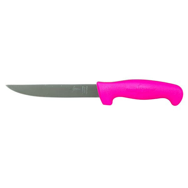 SICUT Wide Blade Boning Knife with 6" Blade with PINK Handle SC1BN6WPINK