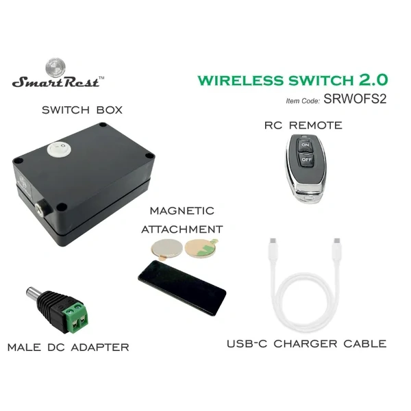 SmartRest Laser / Torch Wireless Switch 2.0 - Remote controlled On/Off Switch SRWOFS2.0