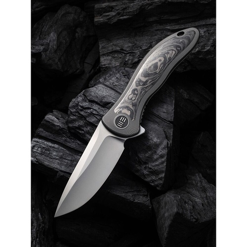 We Knife We18046Cf-1  Synergy2V2 Folding Knife, Titanium + Cf Flipper WE18046CF-1