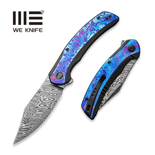 We Knife We19022F-Ds1  Snick Folding Knife, Ti With Timascus Inlay WE19022F-DS1