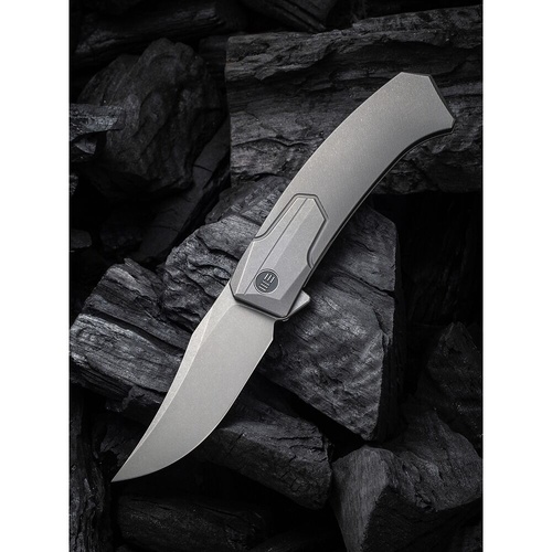 We Knife We21015-4  Shuddan Folding Knife, Flipper, Gray Titanium WE21015-4