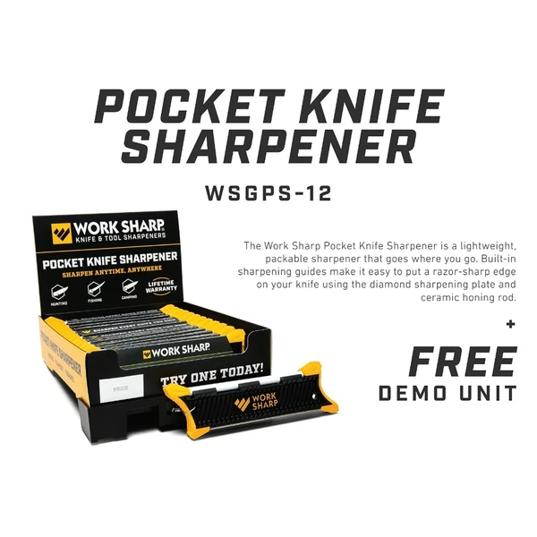 Work Sharp WSGPS-12 Guided Pocket Sharpener- 12 Pc Counter Display