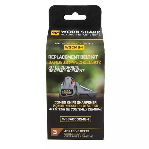 Work Sharp WSSA000CMB-I Replacement Belt Kit Qty 3 For Combo Knife Sharpener