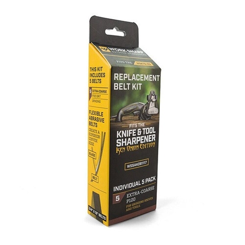 Work Sharp WSSAKO81117 P120 Extra Coarse Ken Onion Edition Belt Kit Qty 5
