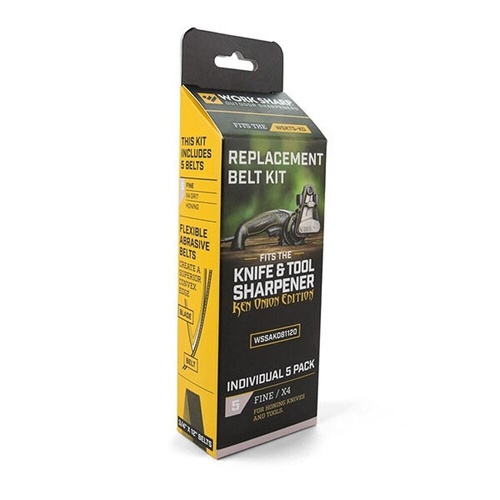 Work Sharp WSSAKO81120 X4 (P3000) Fine Ken Onion Edition Belt Kit Qty 5